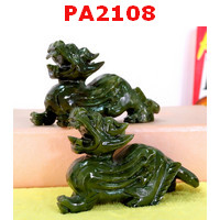 PA2108 : ปี่เซียะคู่ตั้งโต๊ะ หินสีเขียว