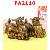 PA2110 : ปี่เซียะทองเหลืองคู่ตั้งโต๊ะ