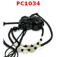 PC1034 : สร้อยคอปี่เซียะหินสีดำ