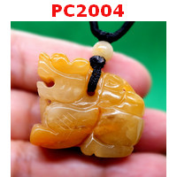 PC2004 : สร้อยคอปี่เซียะแม่ลูกหยกเหลือง