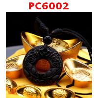 PC6002 : สร้อยคอปี่เซียะคู่ หินอ๊อบซิเดียน