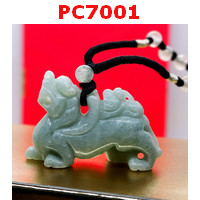 PC7001 : สร้อยคอปี่เซียะแม่ลูกหยกเขียว
