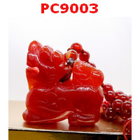 PC9003 : สร้อยคอปี่เซียะแม่ลูกหินอะเก็ตสีแดง