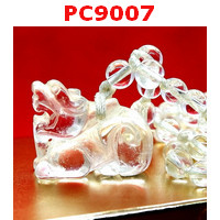 PC9007 : สร้อยคอปี่เซียะ คริสตัลใส(ธรรมชาติ) พร้อมสร้อยคริสตัลใส