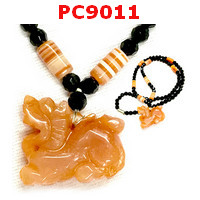 PC9011 : สร้อยคอปี่เซียะสีส้ม