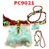 PC9021 : ปี่เซียะหยกกับหินทิเบต 8 เม็ด