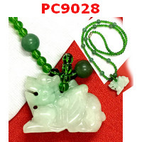 PC9028 : สร้อยปี่เซียะหยกขาวอมเขียว