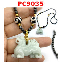 PC9035 : ปีเซียะหยกแม่ลูก สร้อยคอเฮมาไทด์