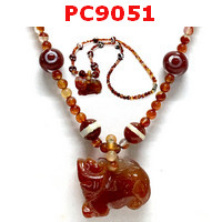 PC9051 : สร้อยคอหินทิเบตและปี่เซียะะหินสีแดง