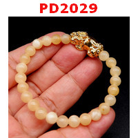 PD2029 : สร้อยข้อมือปี่เซียะทอง+หยกน้ำผึ้ง