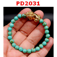 PD2031 : สร้อยข้อมือปี่เซียะทอง+หยกอัฟริกา