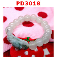 PD3018 : สร้อยข้อมือปี่เซียะหยกสีขาวอมเขียว