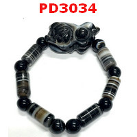 PD3034 : สร้อยข้อมือปี่เซียะหินอะเก็ตดำ