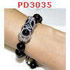 PD3035 : สร้อยข้อมือปี่เซียะหินอะเกตดำ แบบเชือก