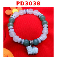 PD3038 : สร้อยข้อมือปี่เซียะหยกขาวอมเขียว