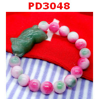 PD3048 : สร้อยข้อมือปี่เซียะหยกเขียว+หินฮกลกซิ่ว