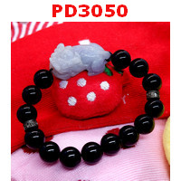 PD3050 : สร้อยข้อมือหยกขาวหินดำ