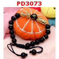 PD3073 : สร้อยข้อมือปี่เซียะคู่สีทอง+คาถาทิเบตสร้อยเชือก 