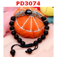 PD3074 : สร้อยข้อมือปี่เซียะคู่สีเงิน+คาถาทิเบตสร้อยเชือก 