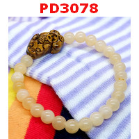 PD3078 : สร้อยข้อมือปี่เซียะหินไทเกอร์อาย+หยกน้ำผึ้ง