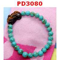 PD3080 : สร้อยข้อมือปี่เซียะหินไทเกอร์อาย+หยกอัฟริกา