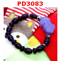 PD3083 : สร้อยข้อมือปี่เซียะหินสีม่วง+หินมูนสโตนแดงม่วง