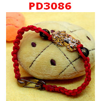 PD3086 : สร้อยข้อมือปี่เซียะทอง+คาถา เชือกถัก