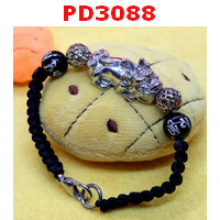 PD3088 : สร้อยข้อมือเชือกปี่เซียะสีเงิน+คาถา