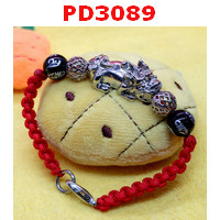 PD3089 : สร้อยข้อมือเชือกปี่เซียะสีเงิน+คาถา