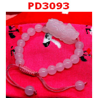 PD3093 : สร้อยข้อมือปี่เซียะสีชมพูสร้อยเชือก