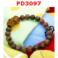 PD3097 : สร้อยข้อมือปี่เซียะหินไทเกอร์อาย+ยูนาไค้ท์