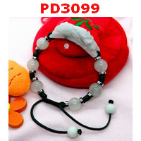 PD3099 : สร้อยข้อมือปี่เซียะหยกขาวอมเขียว