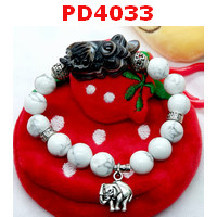 PD4033 : สร้อยข้อมือปี่เซียะดำหินอะเก็ต