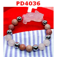 PD4036 : สร้อยข้อมือ ปีเซียะหินสีชมพู