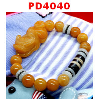 PD4040 : สร้อยข้อมือปี่เซียะหยกน้ำผึ้ง+DZI