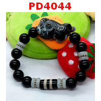 PD4044 :  สร้อยข้อมือปี่เซียะหินอะเก็ต+DZI