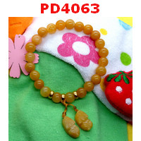 PD4063 : สร้อยข้อมือปี่เซียะคู่หยกน้ำผึ้ง