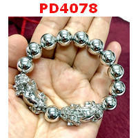 PD4078 : สร้อยข้อมือปี่เซียะโลหะเงินคู่