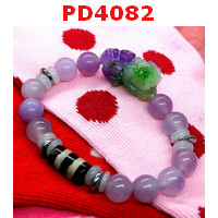 PD4082 : สร้อยข้อมือปี่เซียะหินหยก5 สี+DZI