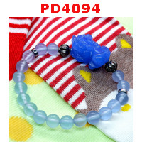 PD4094 : สร้อยข้อมือปี่เซียะหินสีฟ้า+หินมูนสโตนสีฟ้า