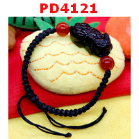 PD4121 : สร้อยข้อมือปี่เซียะหินออบซิเดียนเชือกถัก