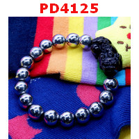 PD4125 : สร้อยข้อมือปี่เซียะอ๊อบซิเดียนดำ+ไพไรต์