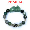 PD5004 : สร้อยข้อมือปี่เซียะหยกเขียว DZIลายตะขอ