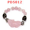 PD5012 : สร้อยข้อมือปีเซียะชมพู+DZI