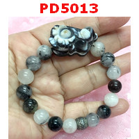 PD5013 : สร้อยข้อมือปี่เซียะอะเกต แก้วขนเหล็ก