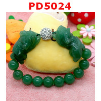 PD5024 : สร้อยข้อมือปี่เซียะคู่ หยกเขียว