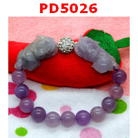 PD5026 : สร้อยข้อมือปี่เซียะคู่ หยกม่วง