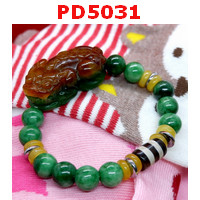 PD5031 : สร้อยข้อมือปี่เซียะหยกจักรพรรดิเขียวน้ำตาล