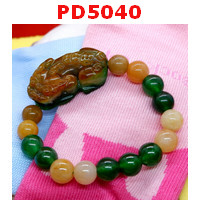 PD5040 : สร้อยข้อมือปี่เซียะหยกจักรพรรดิเขียวน้ำตาล