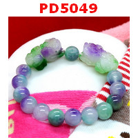 PD5049 : สร้อยข้อมือปี่เซียะคู่ หินหยก 5 สี